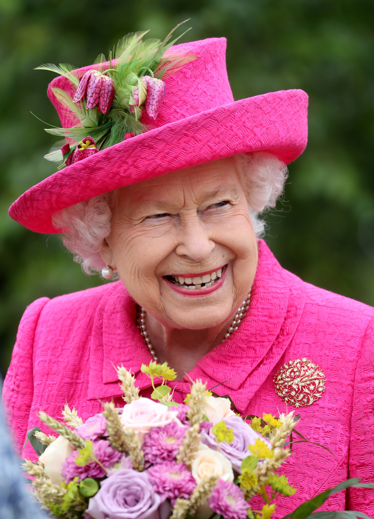 Queen Elizabeth II of the United Kingdom visits the National Institute of Agricultural Botany in Cambridge on July 9, 2019 (Chris Jackson/Getty Images)