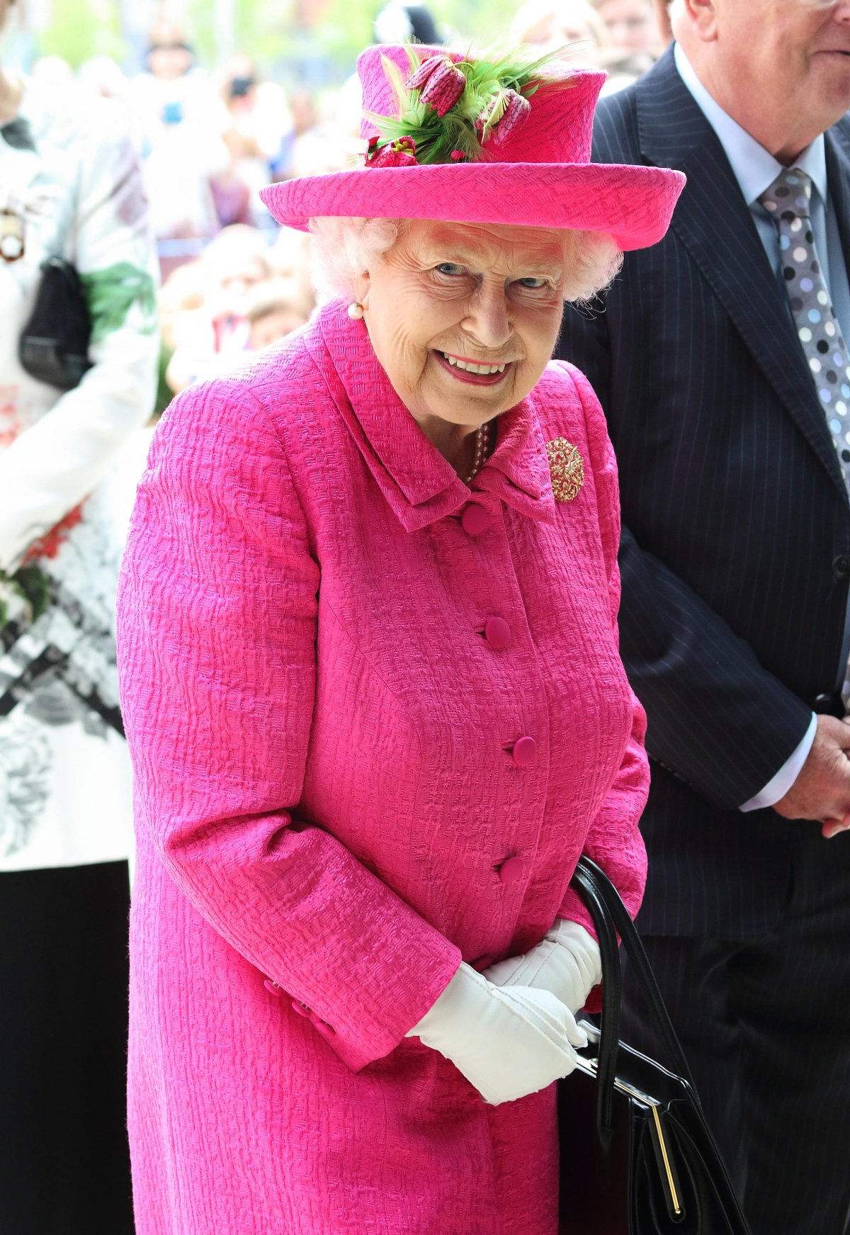 Queen Elizabeth II of the United Kingdom officially opens the new Royal Papworth Hospital in Cambridge on July 9, 2019 (Keith Mayhew/SOPA Images Limited/Alamy)