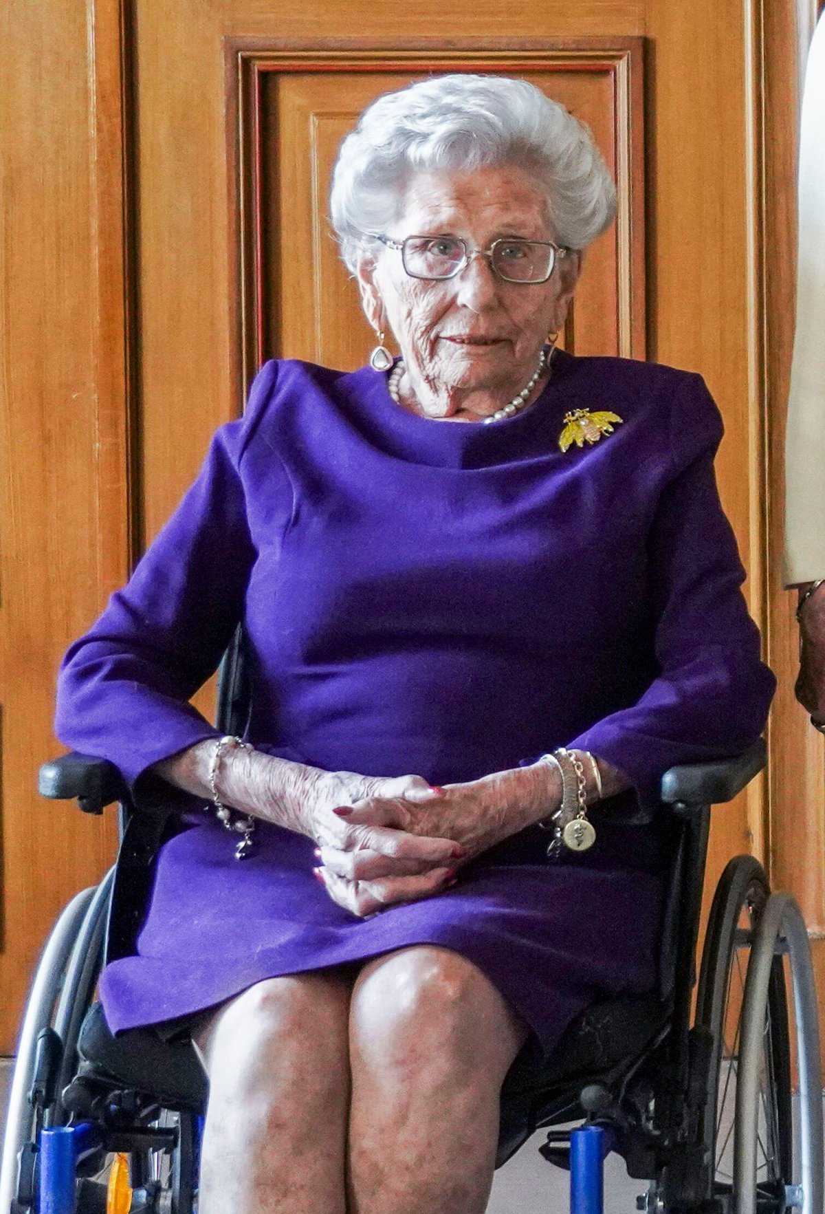 Princess Astrid, Mrs. Ferner welcomes President Samia Suluhu Hassan of Tanzania to the Royal Palace in Oslo for the start of a state visit on February 13, 2024 (Ole Berg-Rusten/NTB/Alamy)