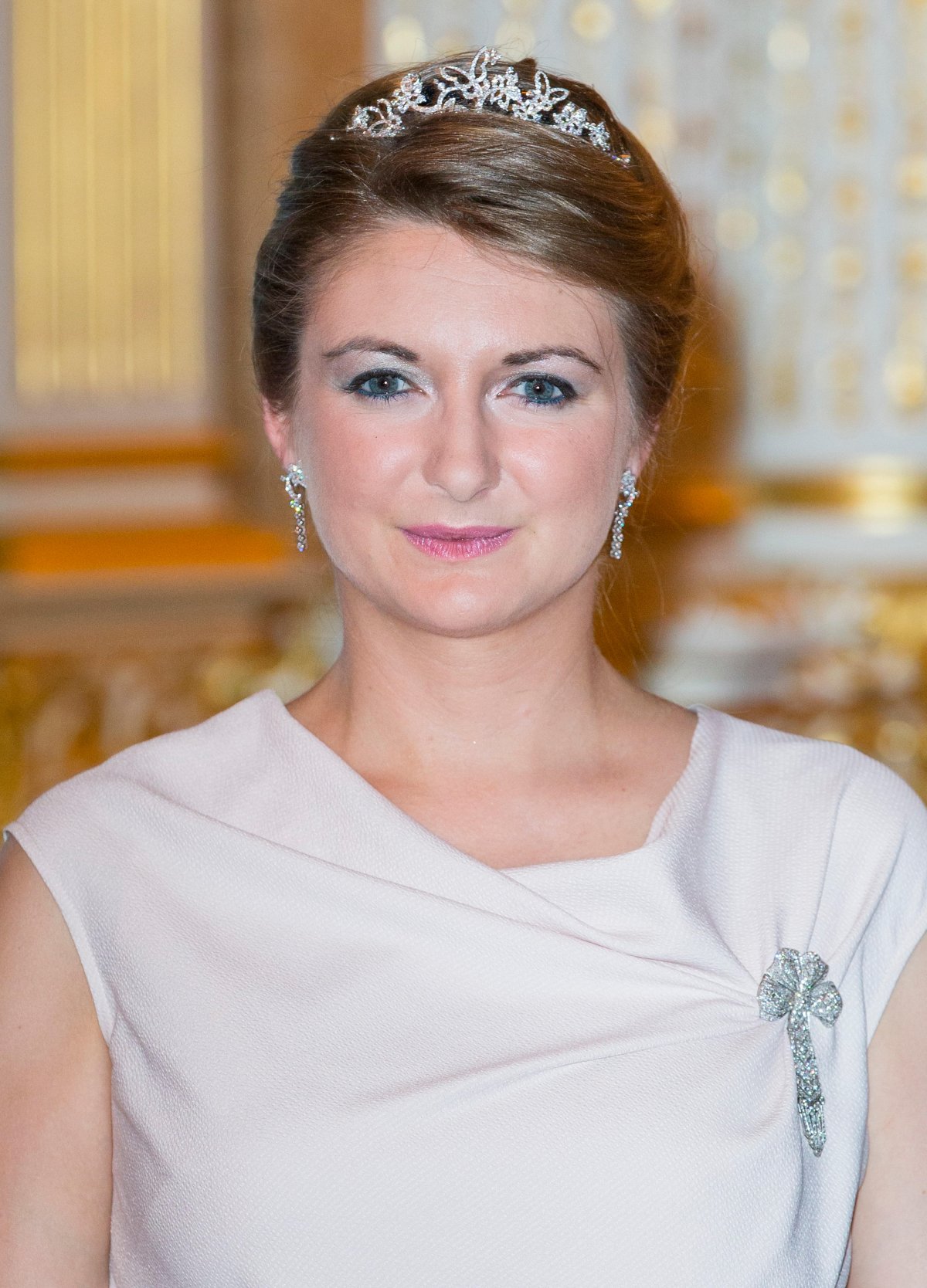 Hereditary Grand Duchess Stephanie of Luxembourg attends the National Day gala at the Grand Ducal Palace in Luxembourg on June 23, 2016 (Patrick van Katwijk/DPA Picture Alliance/Alamy)