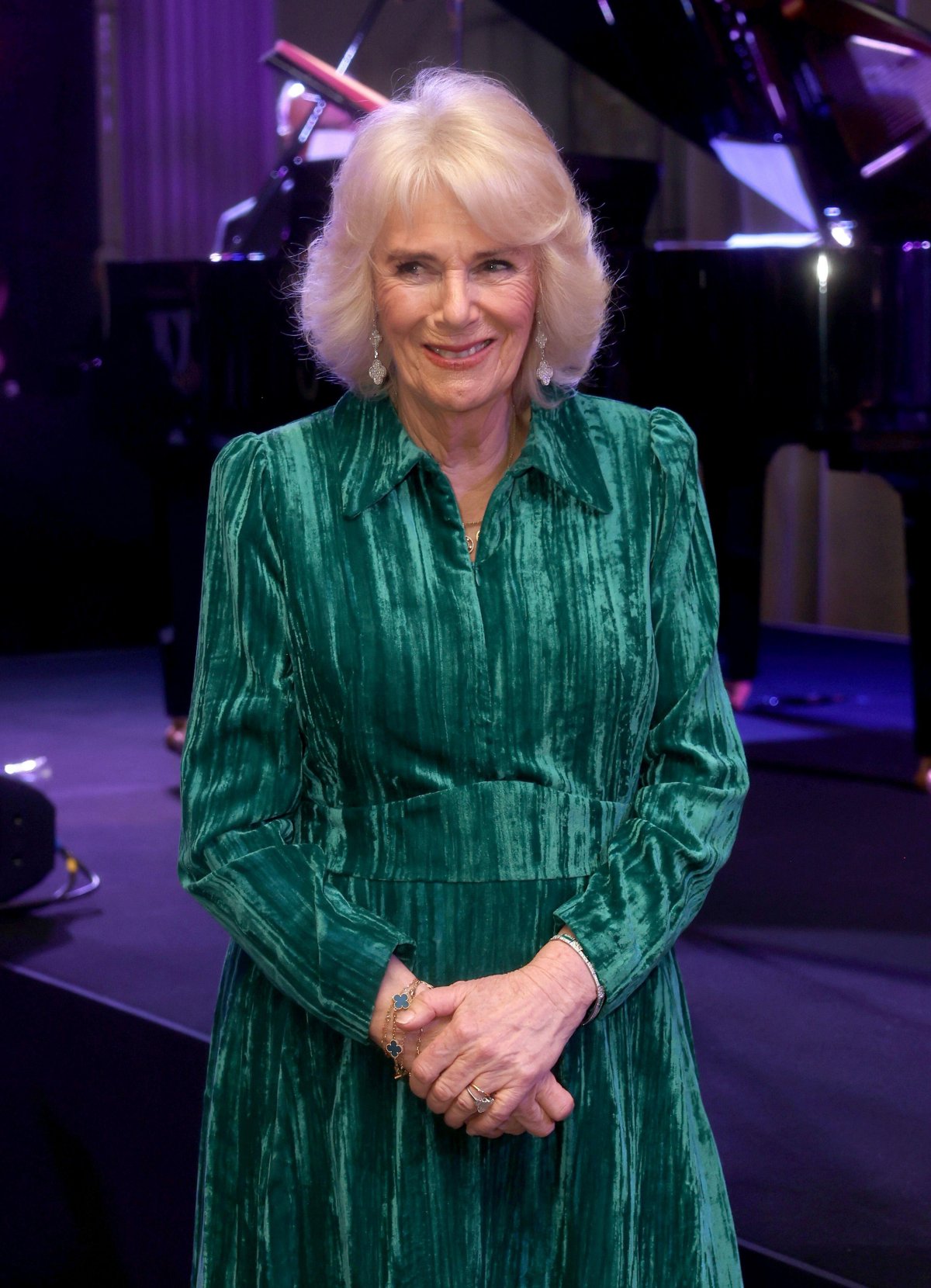 Queen Camilla of the United Kingdom attends a "Celebration of Shakespeare" event at Grosvenor House in London on February 14, 2024 (Chris Jackson/PA Images/Alamy)