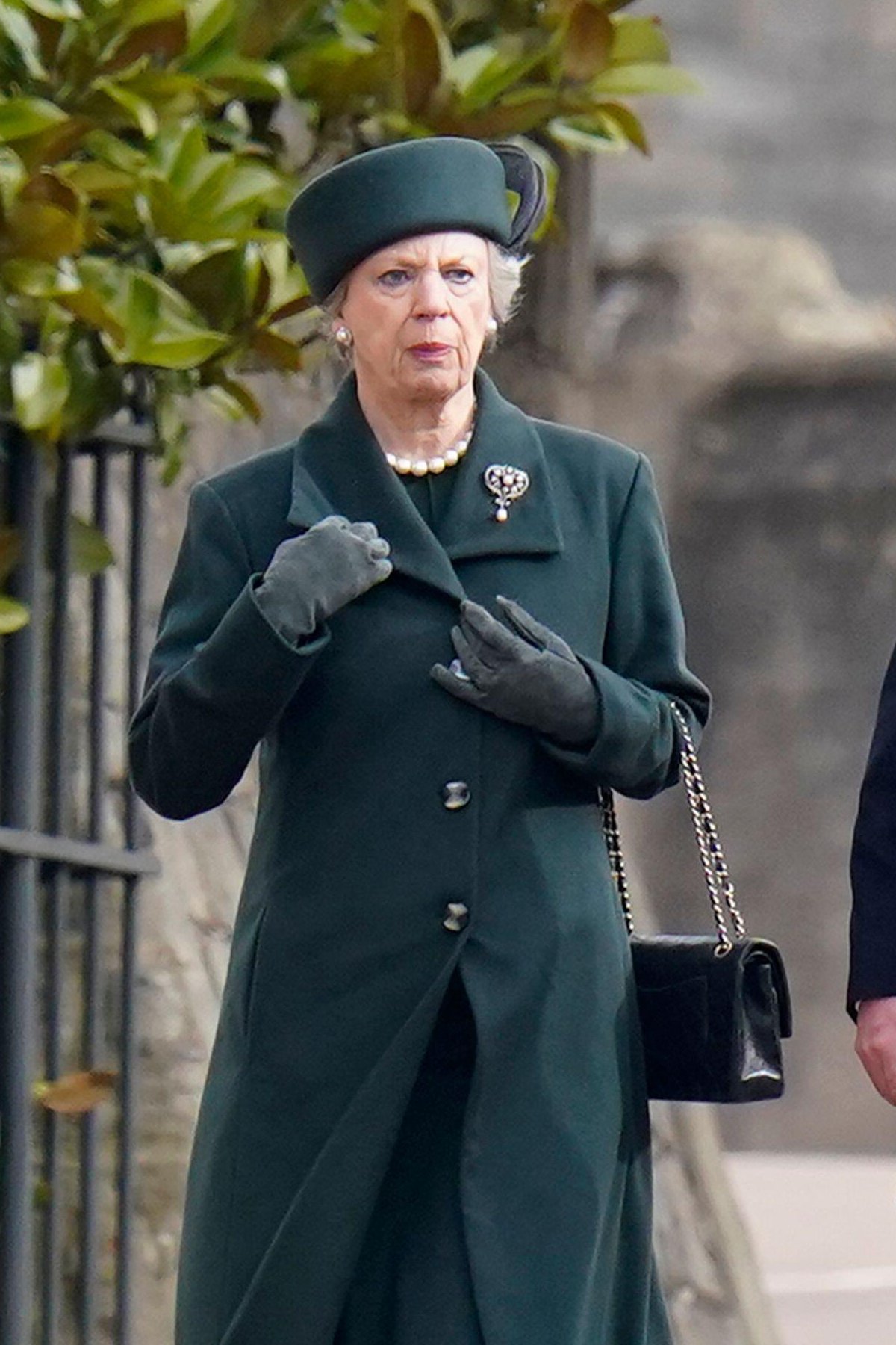 Princess Benedikte of Denmark attends a memorial service in honor of her late brother-in-law, King Constantine II of Greece, at St. George's Chapel, Windsor on February 27, 2024 (Andrew Matthews/PA Images/Alamy)