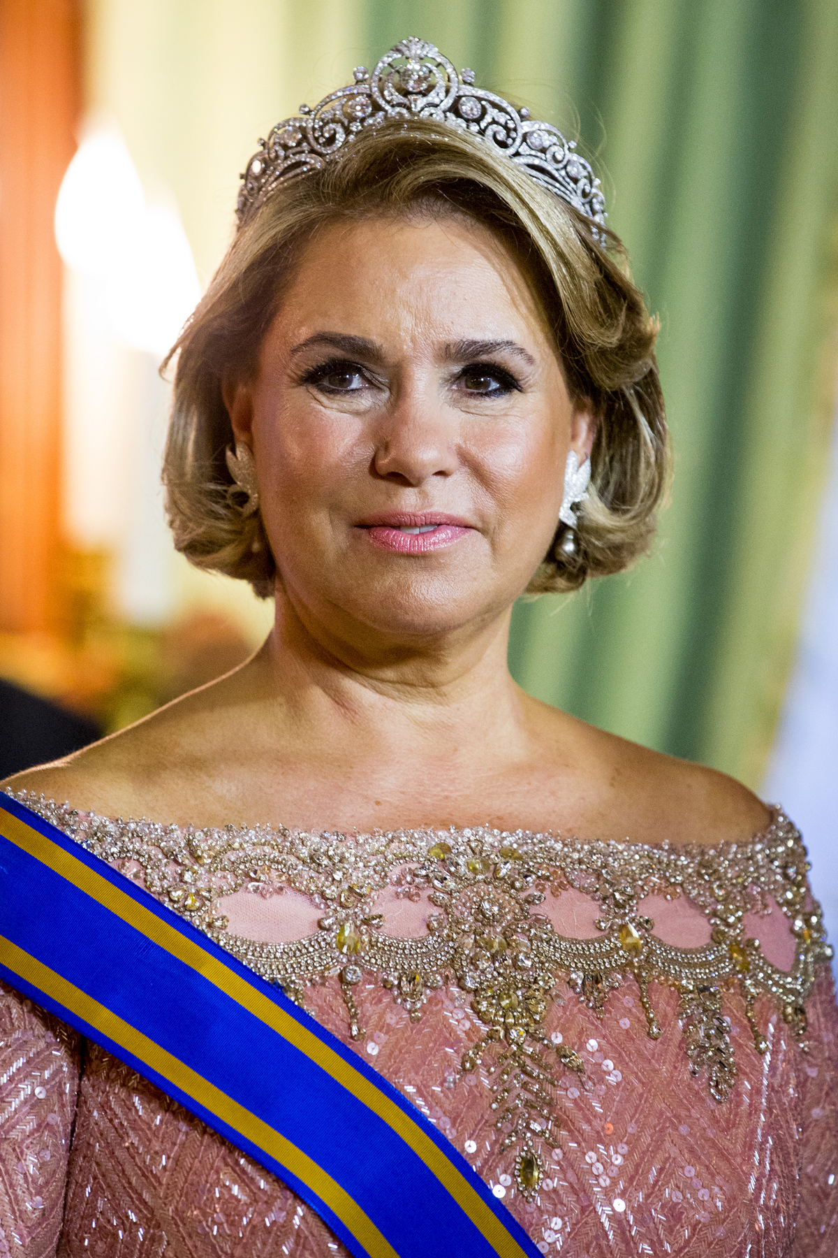 The Grand Duchess of Luxembourg attends a gala banquet in honor of the visiting King and Queen of the Netherlands in Luxembourg on May 23, 2018 (Patrick van Katwijk/Getty Images)