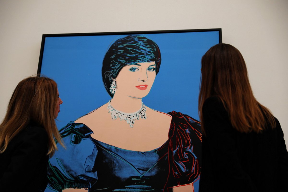 Andy Warhol's 1982 Portrait of Princess Diana is displayed at Phillips in London on February 29, 2024 (Alamy)