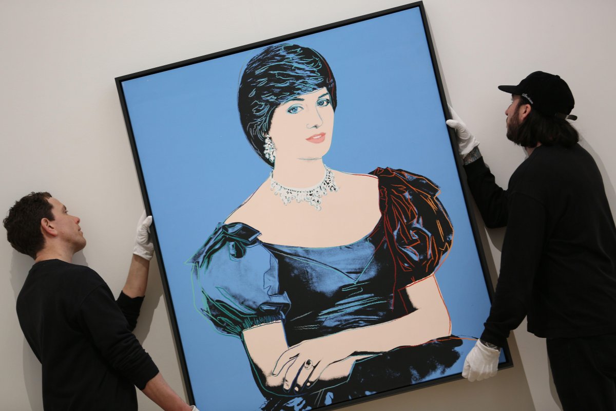 Andy Warhol's 1982 Portrait of Princess Diana is displayed at Phillips in London on February 29, 2024 (Alamy)