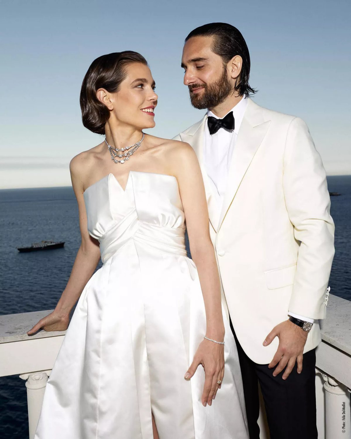 Charlotte Casiraghi and Dimitri Rassam pose for a formal portrait at their wedding reception on June 1, 2019 (Felix Dol-Jersey/Palais Princier de Monaco)