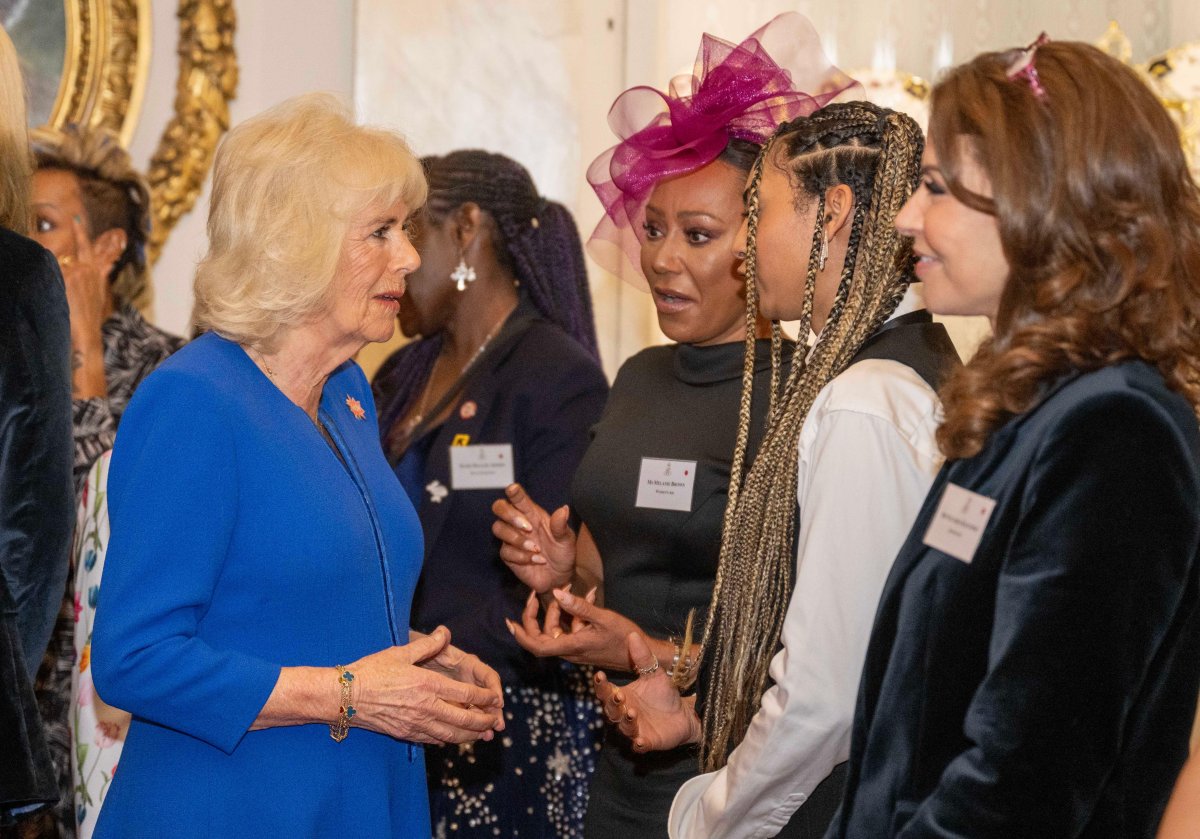 Queen Camilla attends a Women of the World (WOW) reception to celebrate International Women's Day at Buckingham Palace on March 12, 2024 (Paul Grover/PA Images/Alamy)