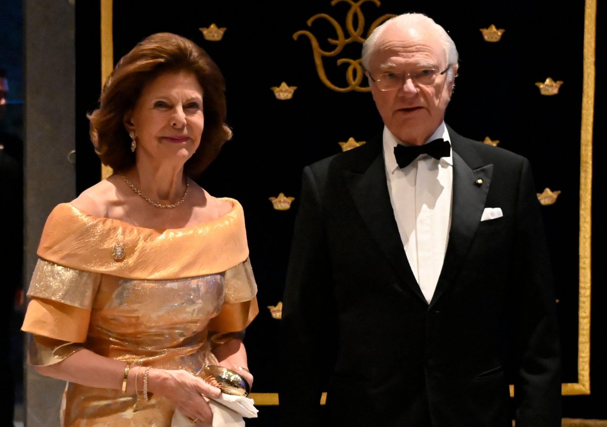 King Carl XVI Gustaf and Queen Silvia of Sweden are pictured during a dinner at the JW Marriott Hotel in Mexico City on March 12, 2024 (Carlos Tischler/Abaca Press/Alamy)