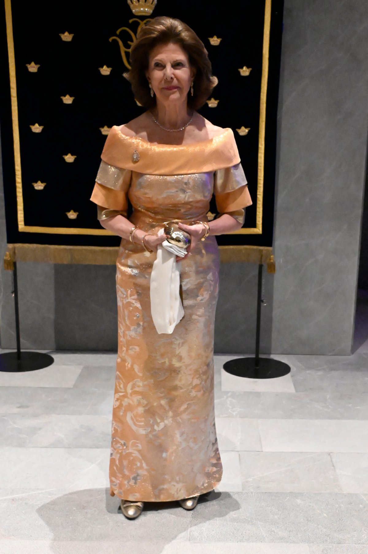 Queen Silvia of Sweden is pictured during a dinner at the JW Marriott Hotel in Mexico City on March 12, 2024 (Carlos Tischler/Abaca Press/Alamy)