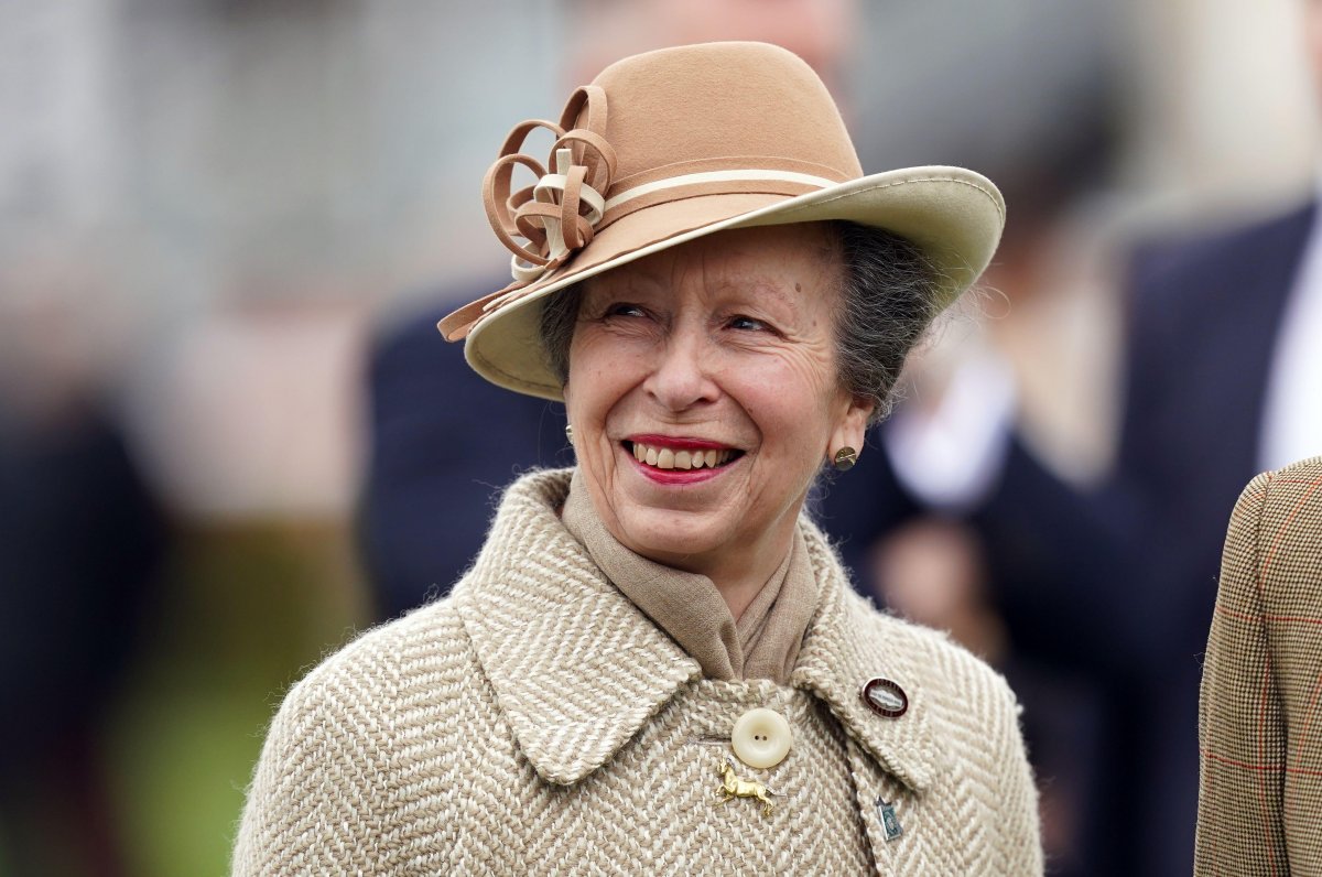 The Princess Royal attends day two of the Cheltenham Festival at Cheltenham Racecourse on March 13, 2024 (Mike Egerton/PA Images/Alamy)