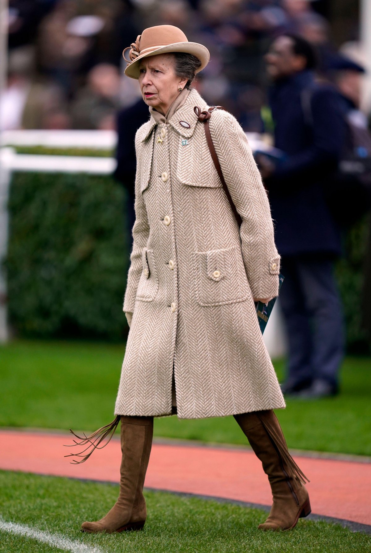 The Princess Royal attends day two of the Cheltenham Festival at Cheltenham Racecourse on March 13, 2024 (Andrew Matthews/PA Images/Alamy)
