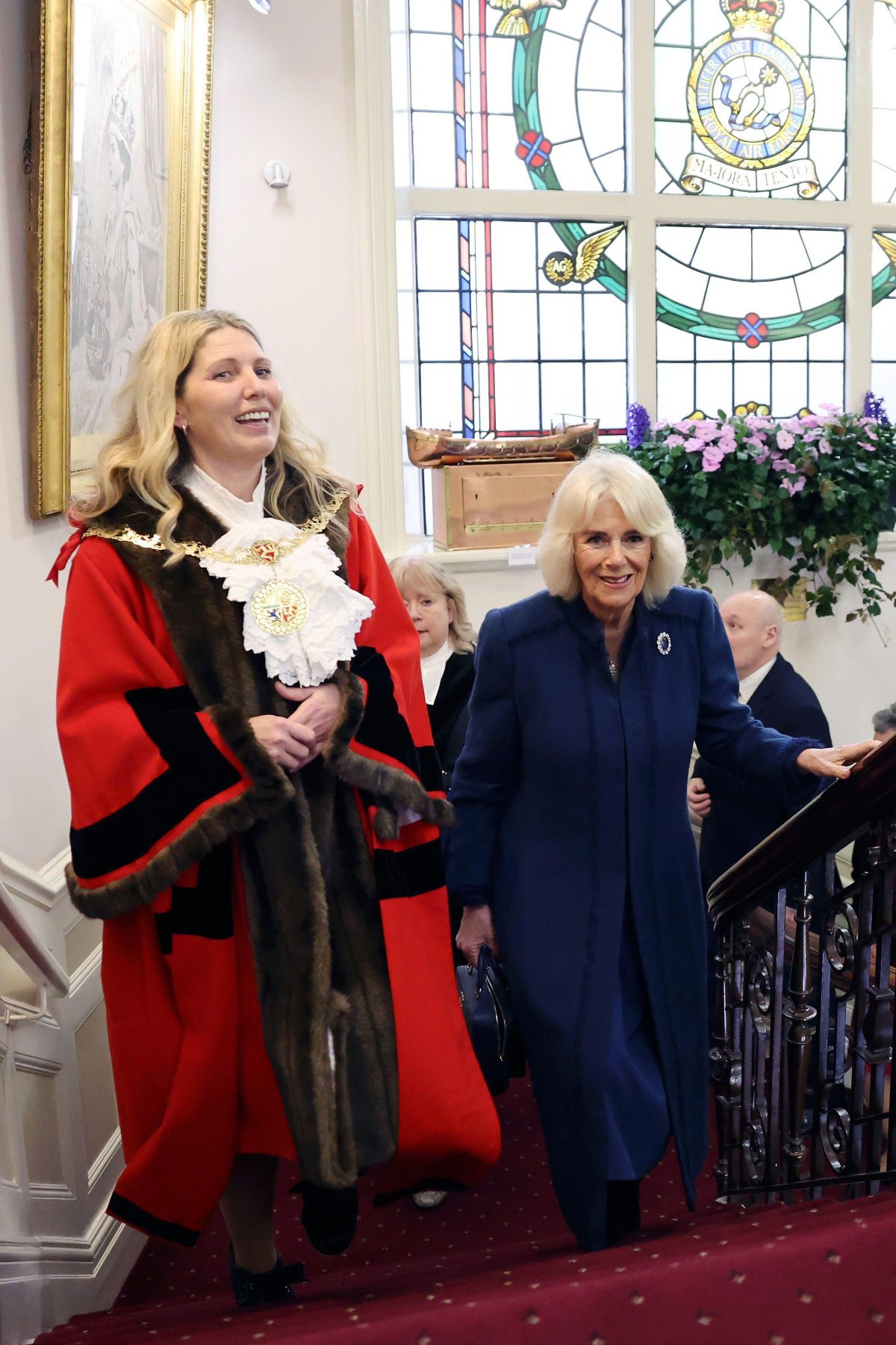 Queen Camilla of the United Kingdom visits Douglas Borough Council on the Isle of Man on March 20, 2024 (Chris Jackson/PA Images/Alamy)