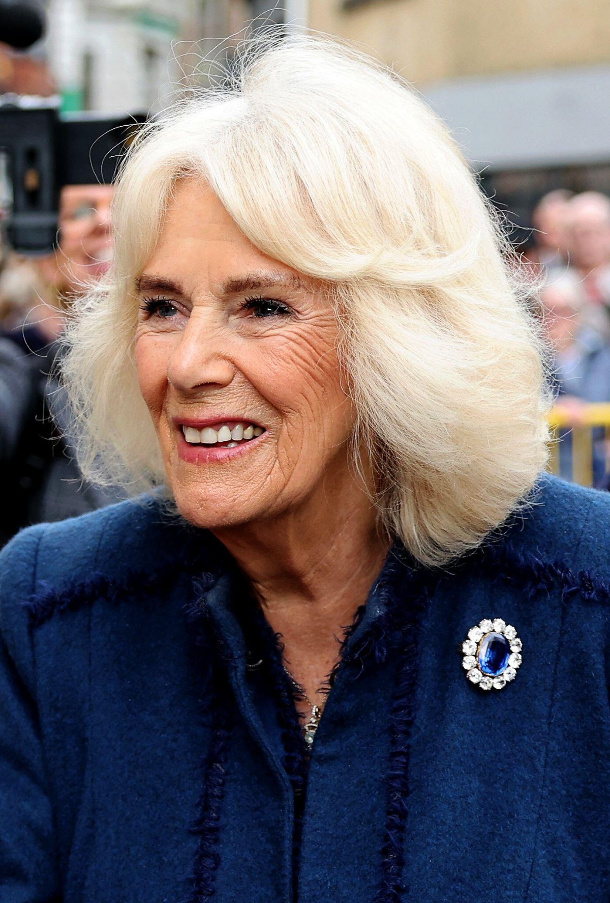 Queen Camilla of the United Kingdom visits Douglas Borough Council on the Isle of Man on March 20, 2024 (Chris Jackson/PA Images/Alamy)