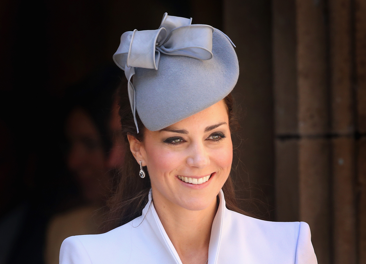 The Duchess of Cambridge leaves St. Andrew's Cathedral in Sydney after attending an Easter Sunday service on April 20, 2014 (Chris Jackson/Getty Images)
