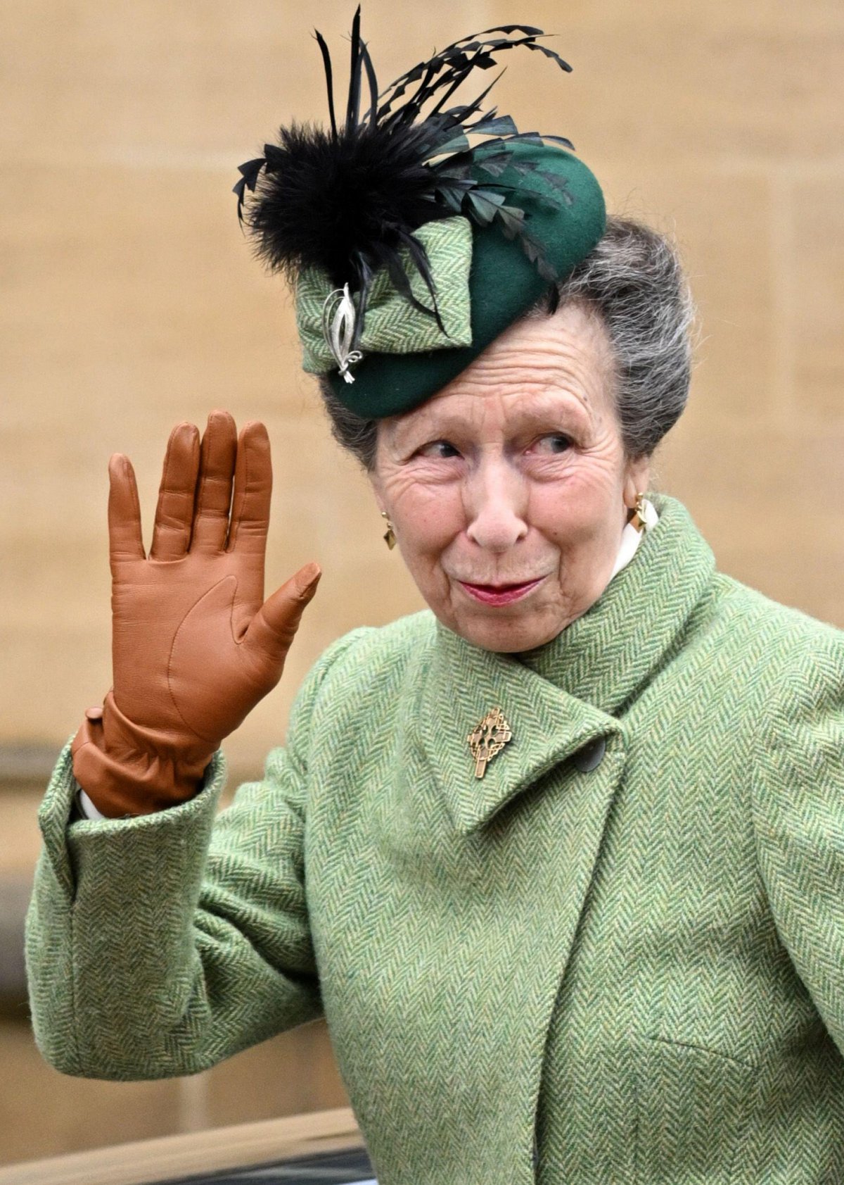The Princess Royal attends an Easter Sunday service at St. George's Chapel, Windsor on March 31, 2024 (Doug Peters/EMPICS/Alamy)