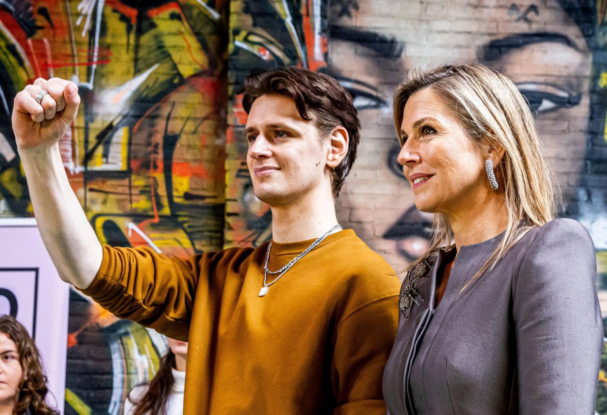 The Queen of the Netherlands attends the launch of Checkers, a new online tool to provide adults resources to help support the mental health of young people, in The Hague on March 26, 2024 (Patrick van Katwijk/DPA Picture Alliance/Alamy)