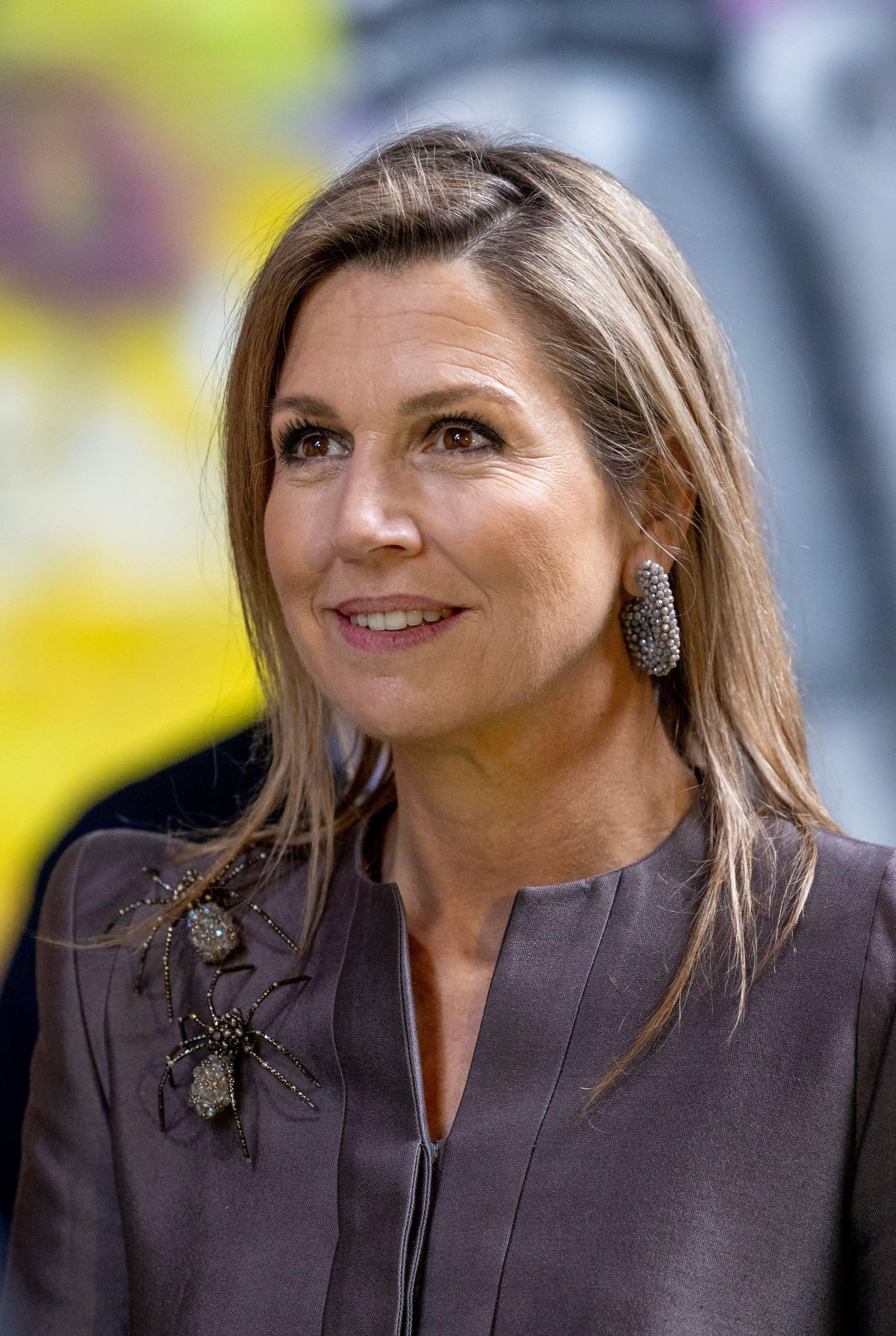 The Queen of the Netherlands attends the launch of Checkers, a new online tool to provide adults resources to help support the mental health of young people, in The Hague on March 26, 2024 (Patrick van Emst/Bruno Press/Alamy)