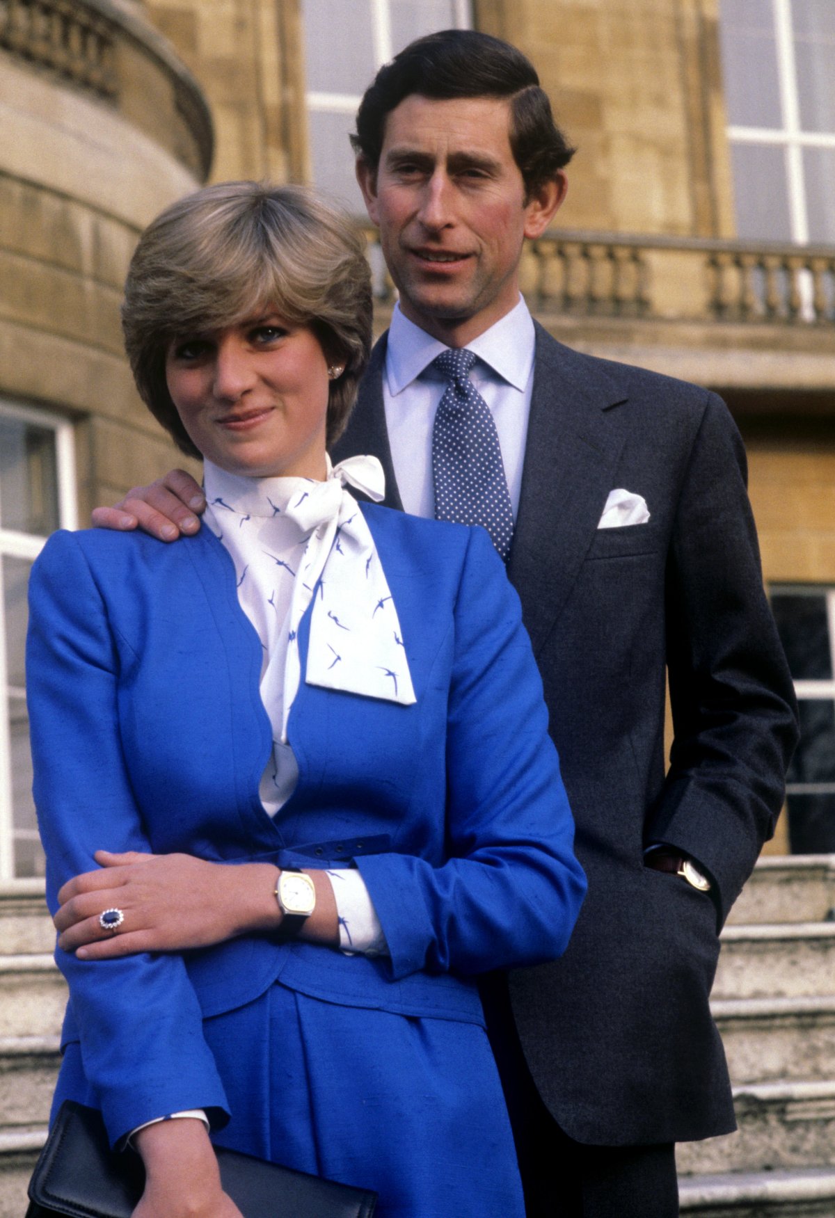 The Prince of Wales and Lady Diana Spencer officially announce their engagement at Buckingham Palace in London on February 24, 1981 (PA Images/Alamy)