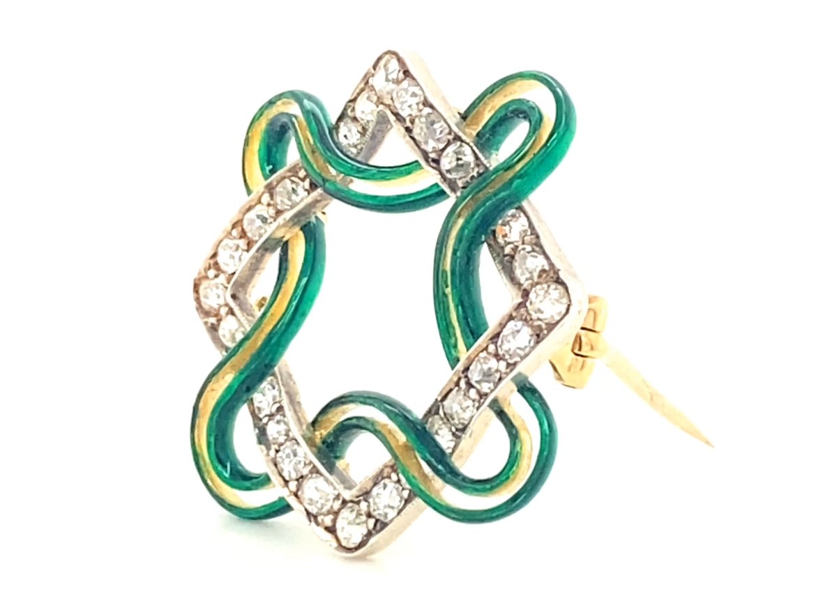 An antique enamel and diamond set brooch (Wartski)