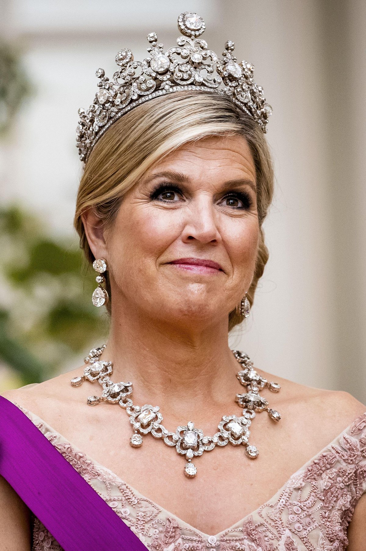 The Queen of the Netherlands attends a state banquet at the Castle of Laeken in Belgium on June 20, 2023 (REMKO DE WAAL/ANP/Alamy)