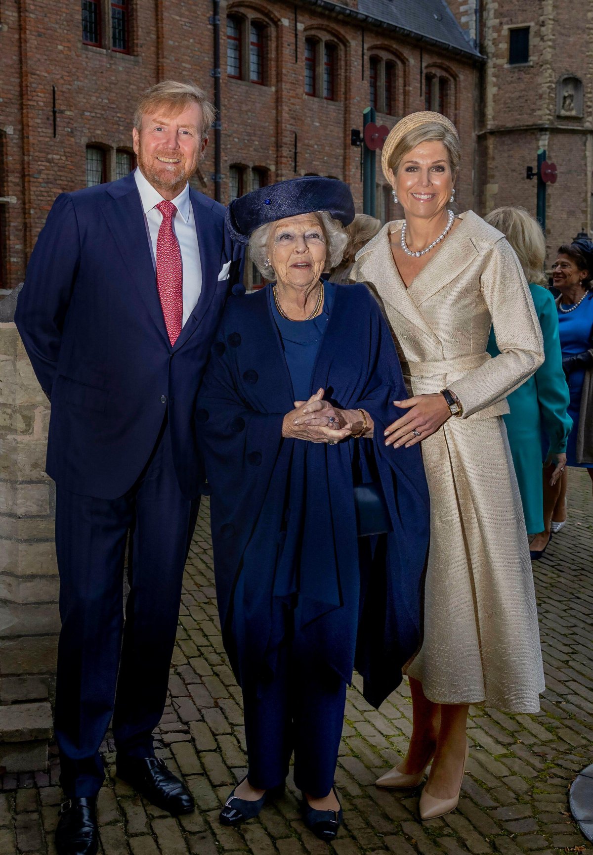 The King and Queen of the Netherlands, with Princess Beatrix, attend the Four Freedoms Awards Ceremony at the Nieuwe Kerk in Middelburg on April 11, 2024 (Albert Nieboer/DPA Picture Alliance/Alamy)
