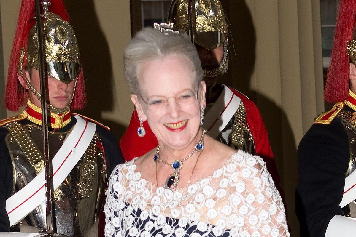 Queen Margrethe II of Denmark attends a dinner for foreign sovereigns hosted by the Prince of Wales and the Duchess of Cornwall to commemorate the Queen's Diamond Jubilee at Buckingham Palace on May 18, 2012 (Anwar Hussein/Alamy)