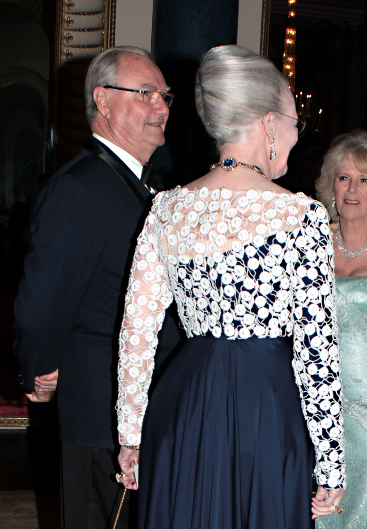 Queen Margrethe II and Prince Henrik of Denmark attend a dinner for foreign sovereigns hosted by the Prince of Wales and the Duchess of Cornwall to commemorate the Queen's Diamond Jubilee at Buckingham Palace on May 18, 2012 (Chris Jackson/Getty Images)