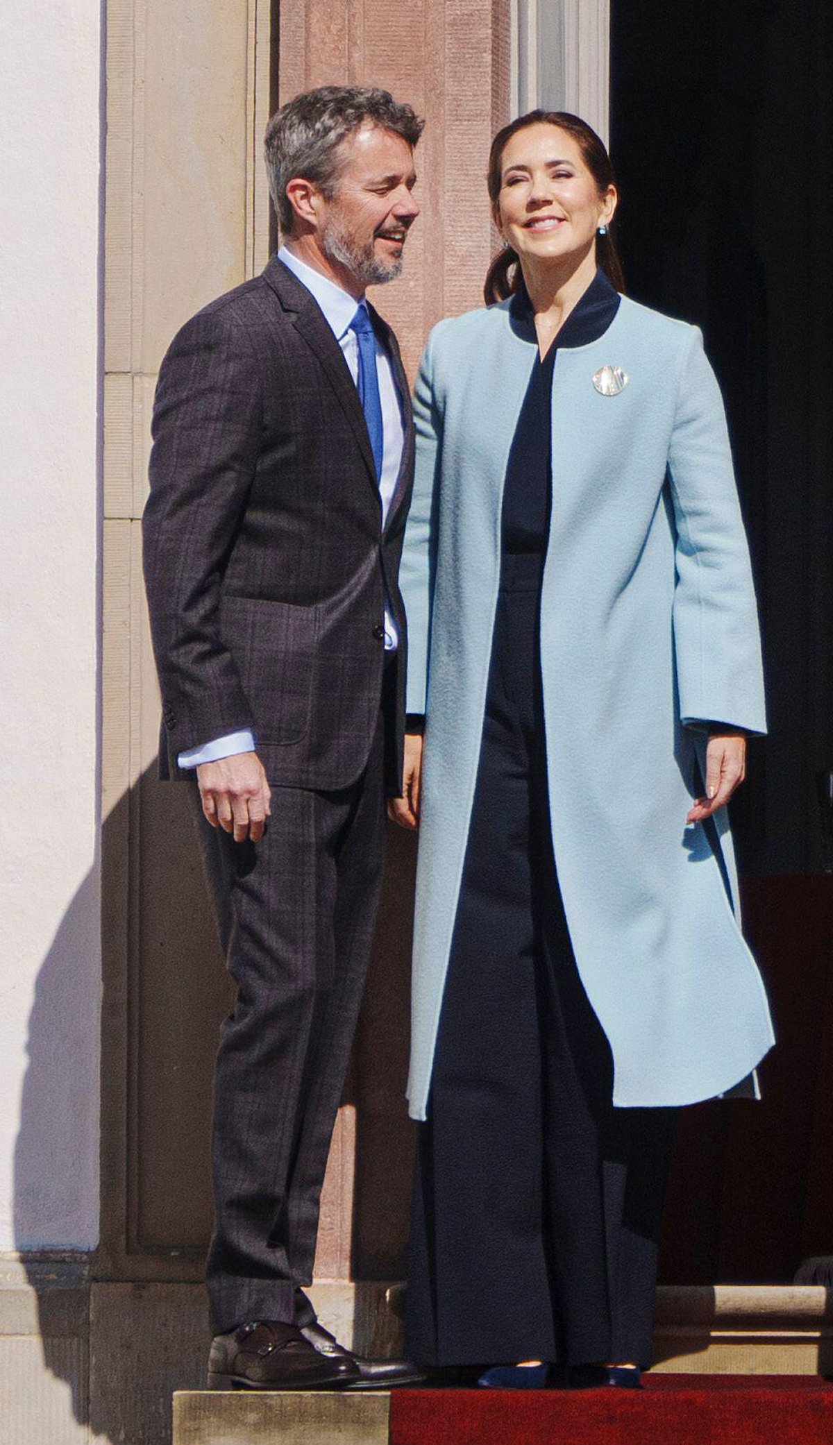 King Frederik X and Queen Mary celebrate Queen Margrethe of Denmark's 84th birthday at Fredensborg Palace on April 16, 2024 (Liselotte Sabroe/Ritzau/Alamy)