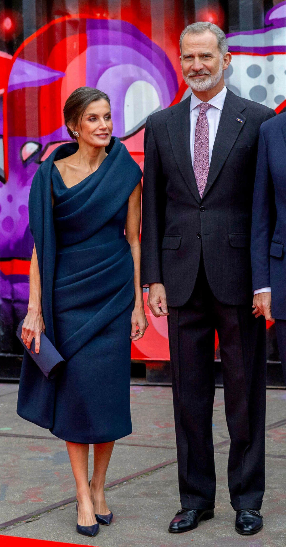 The King and Queen of Spain are pictured during a reception at STRAAT Museum in Amsterdam on the second day of the Spanish state visit to the Netherlands on April 18, 2024 (Albert Nieboer/DPA Picture Alliance/Alamy)