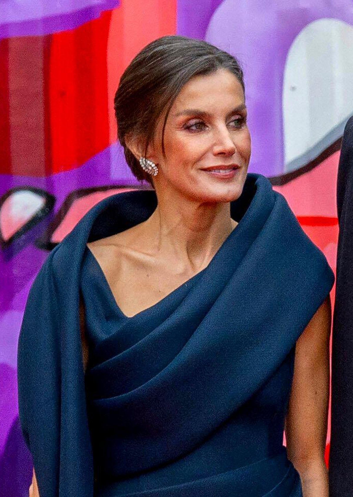 The Queen of Spain is pictured during a reception at STRAAT Museum in Amsterdam on the second day of the Spanish state visit to the Netherlands on April 18, 2024 (Albert Nieboer/DPA Picture Alliance/Alamy)