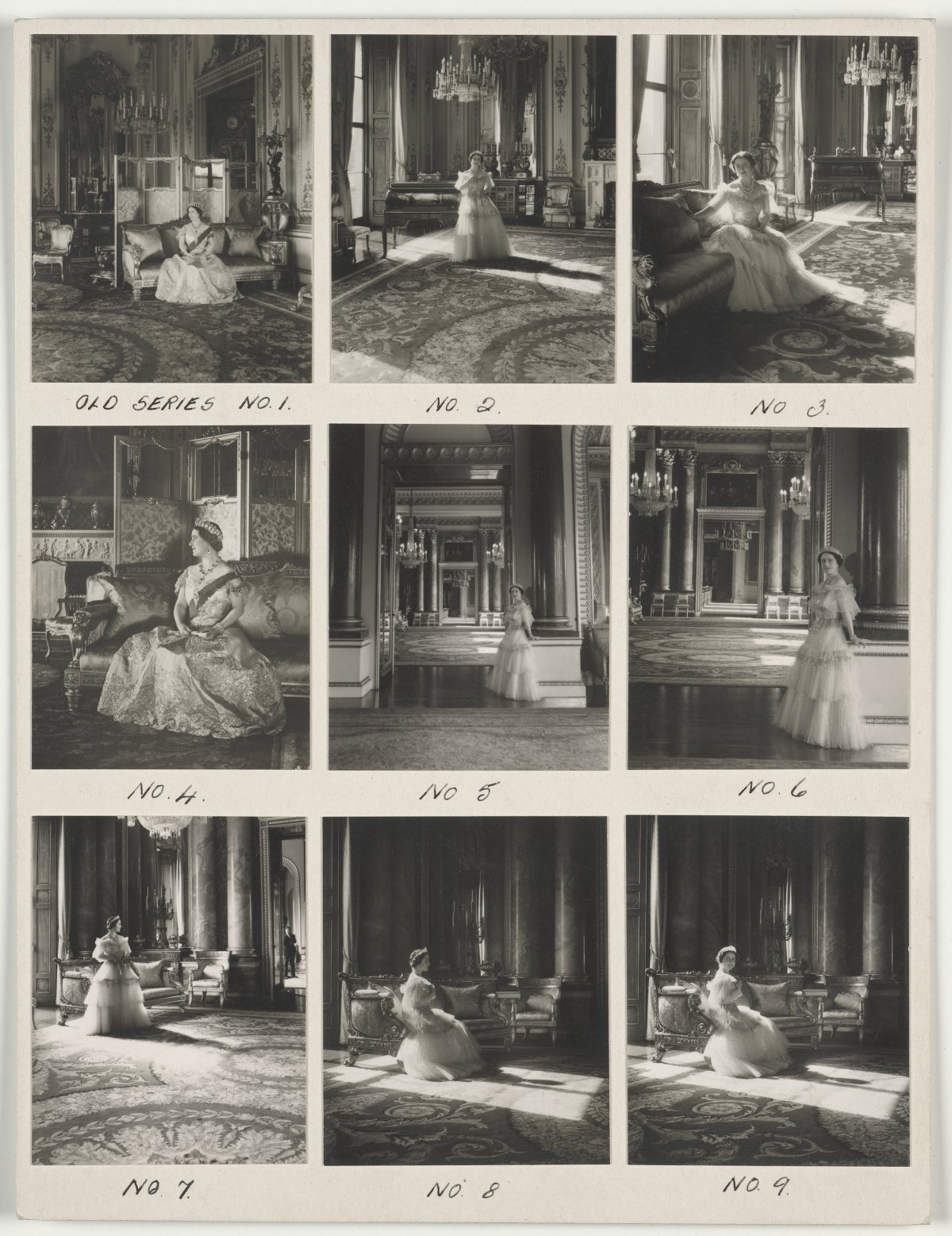 Cecil Beaton, Proofs from sitting with Queen Elizabeth, 1939 (Royal Collection Trust / © His Majesty King Charles III 2024)