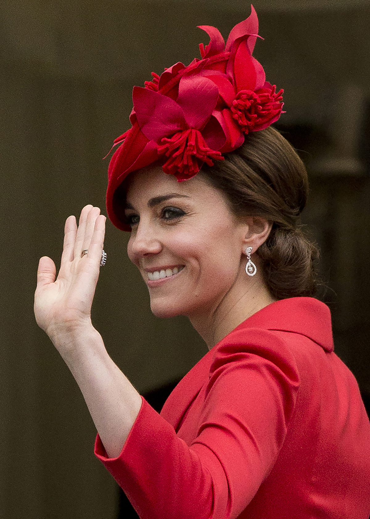 The Duchess of Cambridge arrives for the Order of the Garter service at St. George's Chapel, Windsor on June 13, 2016 (MATT DUNHAM/AFP/Getty Images)