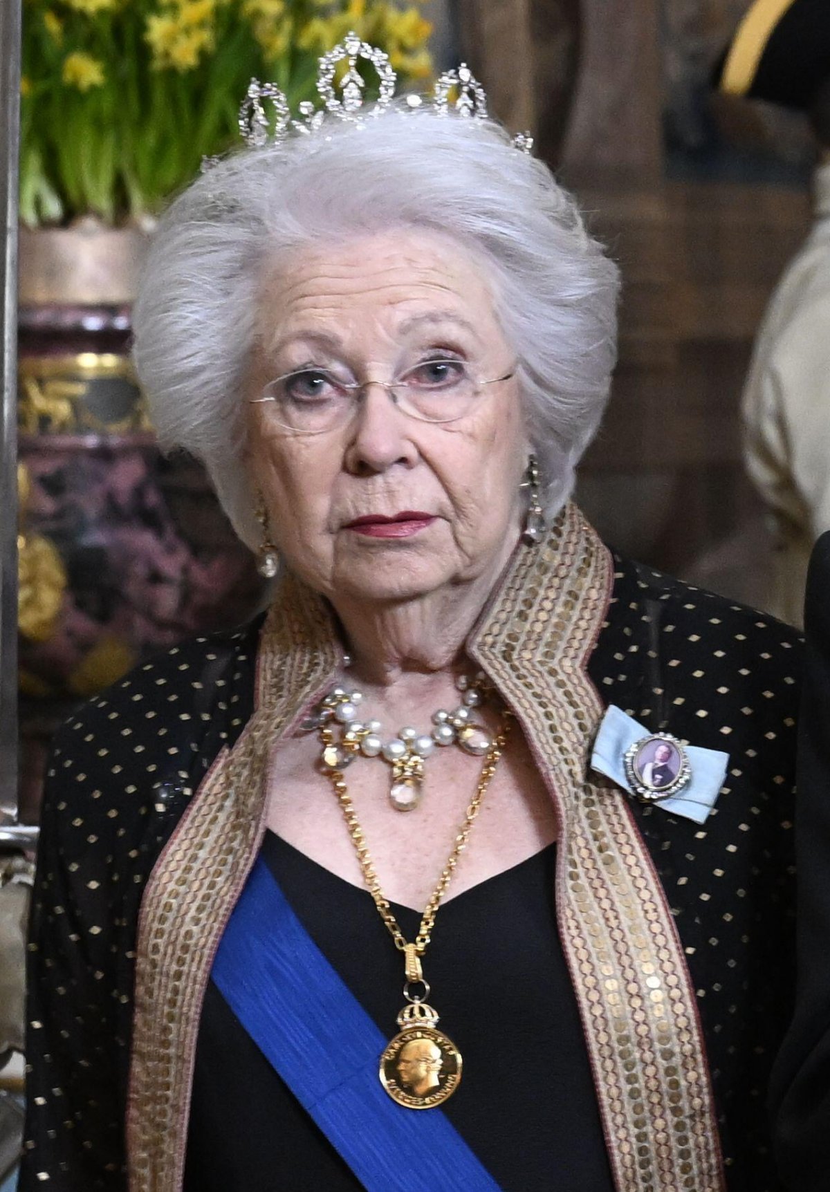 Princess Christina, Mrs. Magnuson attends a state banquet at the Royal Palace in Stockholm on April 23, 2024 (Fredrik Sandberg/TT News Agency/Alamy)