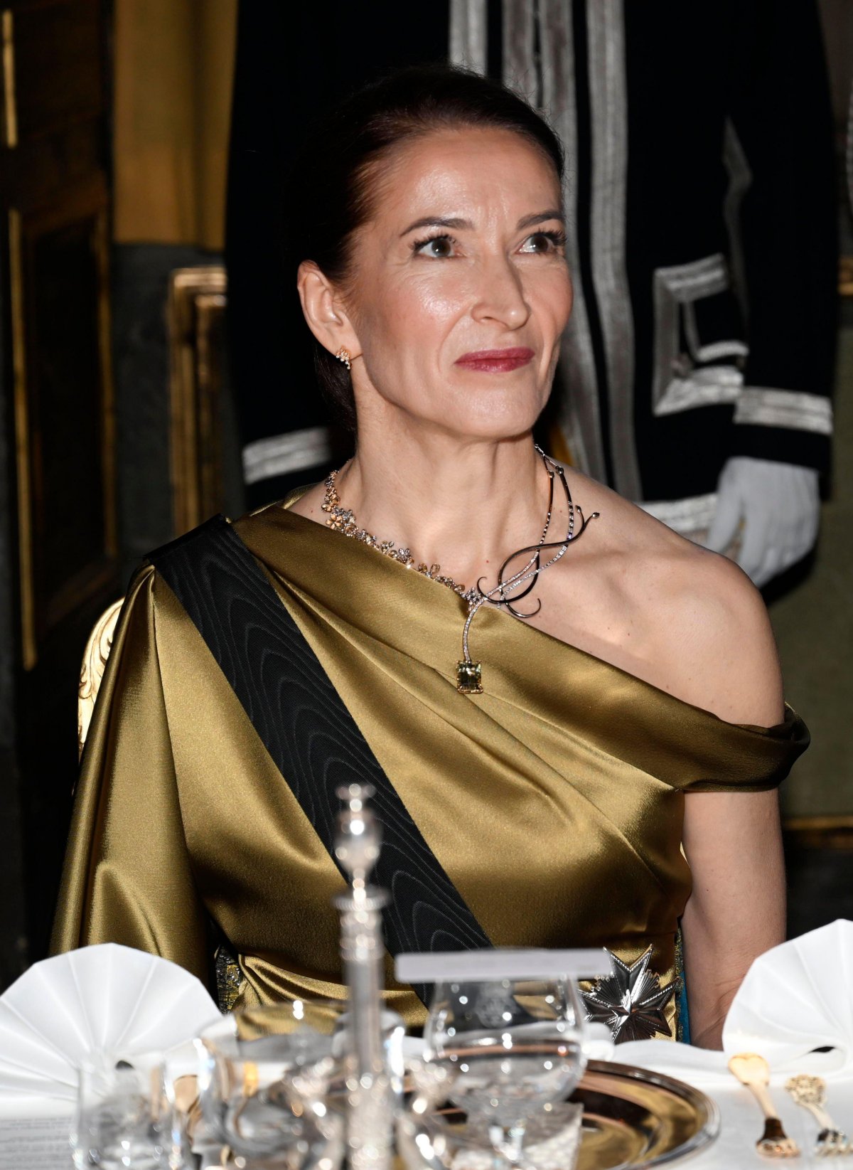 Suzanne Innes-Stubb attends a state banquet at the Royal Palace in Stockholm on April 23, 2024 (Fredrik Sandberg/TT News Agency/Alamy)