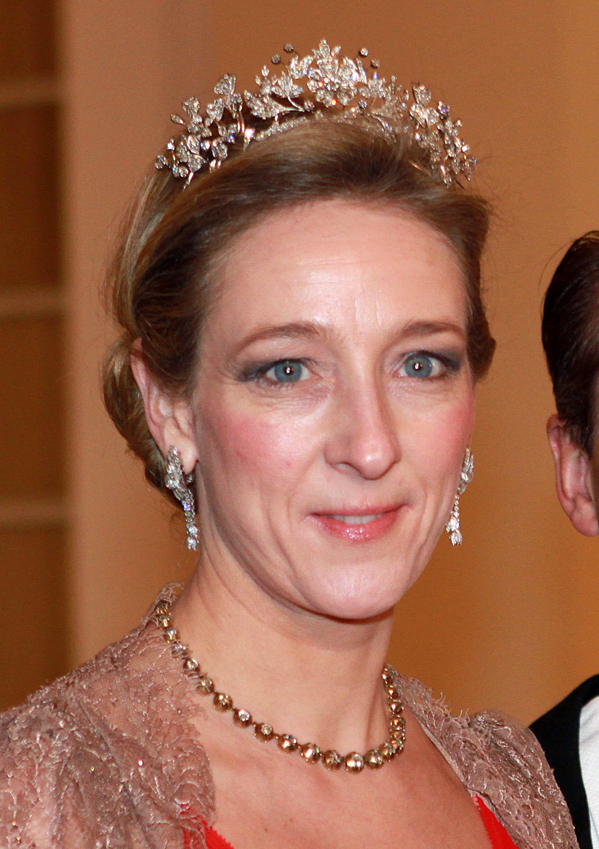 Princess Alexandra of Sayn-Wittgenstein-Berleburg attends a banquet at Christiansborg Palace in Copenhagen celebrating Queen Margrethe II of Denmark's Ruby Jubilee on January 15, 2012 (Albert Nieboer/DPA Picture Alliance Archive/Alamy)