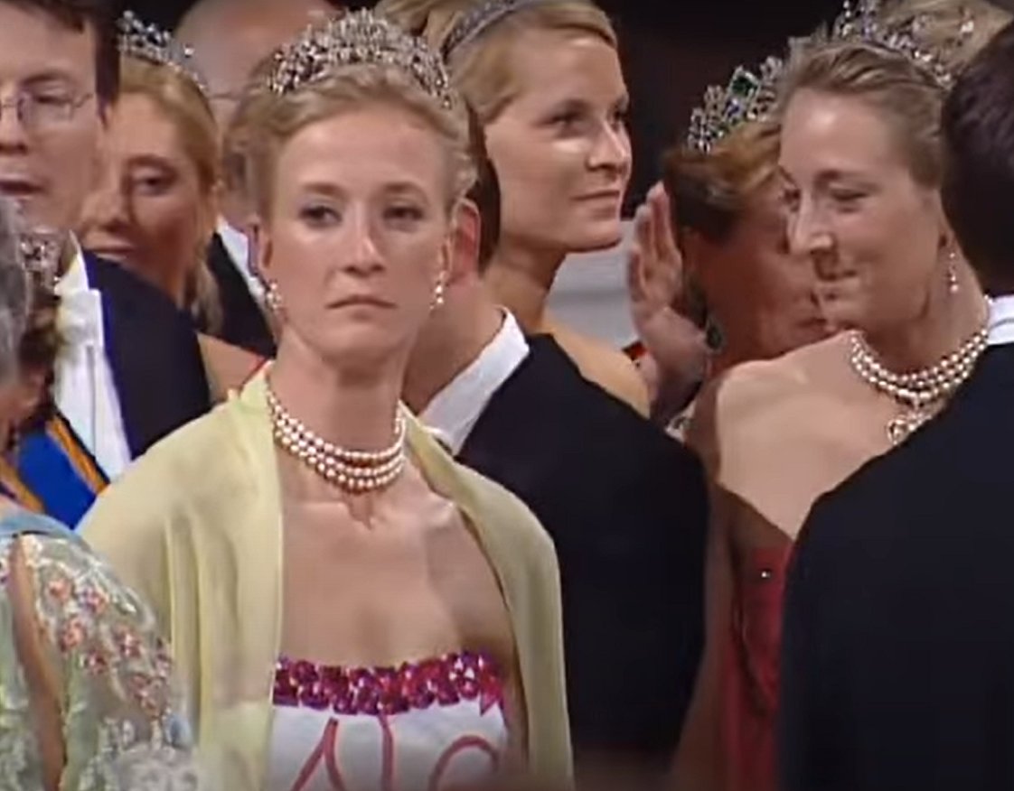 Princess Nathalie of Sayn-Wittgenstein-Berleburg attends the wedding of Crown Prince Frederik and Crown Princess Mary of Denmark in Copenhagen on May 14, 2004 (screencapture)