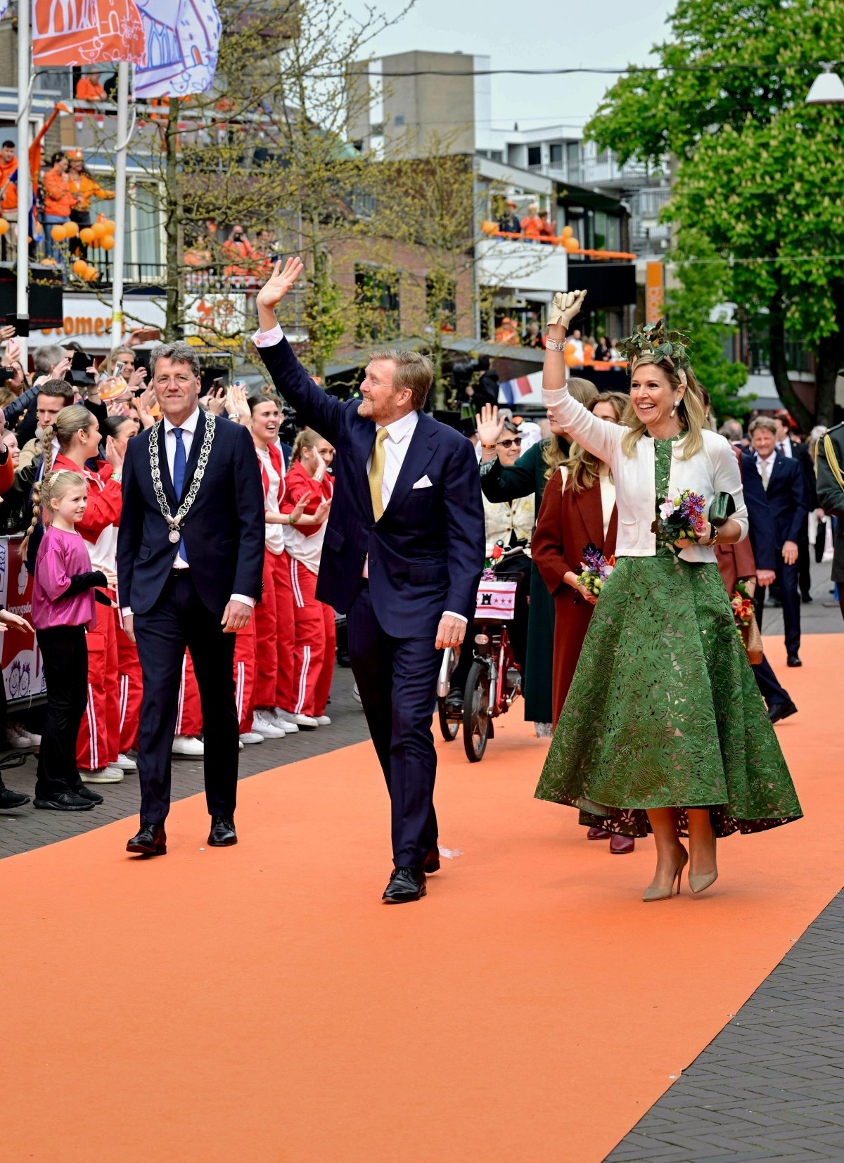 The King and Queen of the Netherlands attend the King's Day celebrations in Emmen on April 27, 2024 (Albert Nieboer/DPA Picture Alliance/Alamy)