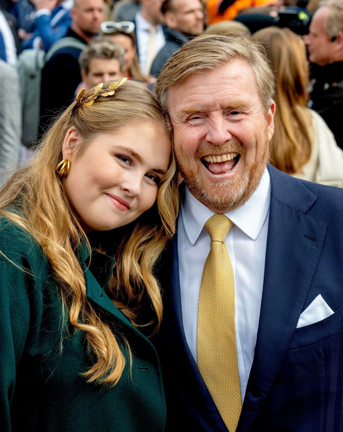 The King of the Netherlands and the Princess of Orange attend the King's Day celebrations in Emmen on April 27, 2024 (Albert Nieboer/DPA Picture Alliance/Alamy)