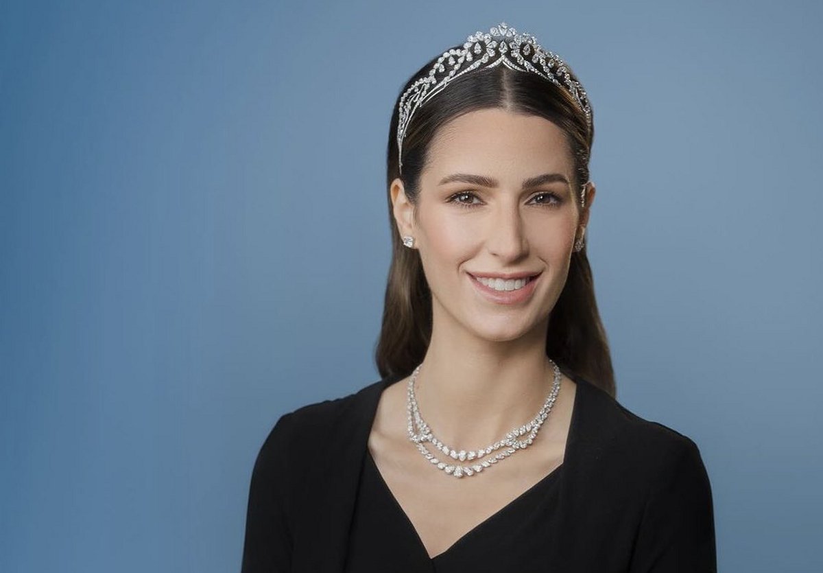 Princess Rajwa of Jordan is pictured in an official portrait released to celebrate her 30th birthday, April 2024 (Royal Hashemite Court)