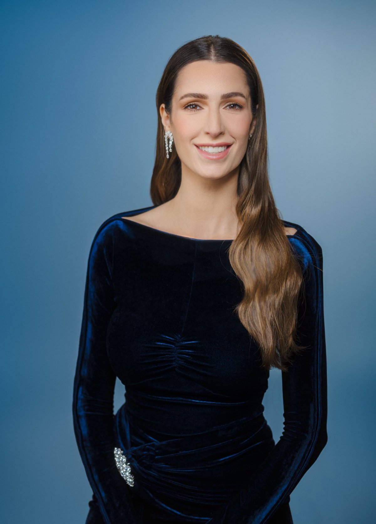 Princess Rajwa of Jordan is pictured in an official portrait released to celebrate her 30th birthday, April 2024 (Royal Hashemite Court)