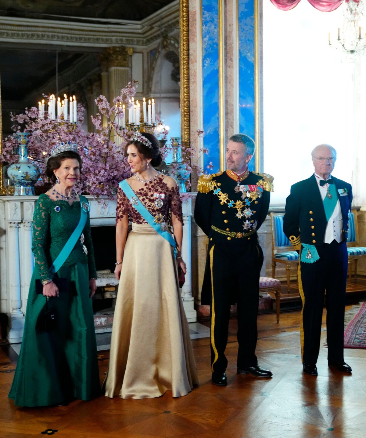 The King and Queen of Denmark and the King and Queen of Sweden attend a state banquet at the Royal Palace in Stockholm on May 6, 2024 (Ida Marie Odgaard/Ritzau/Alamy)