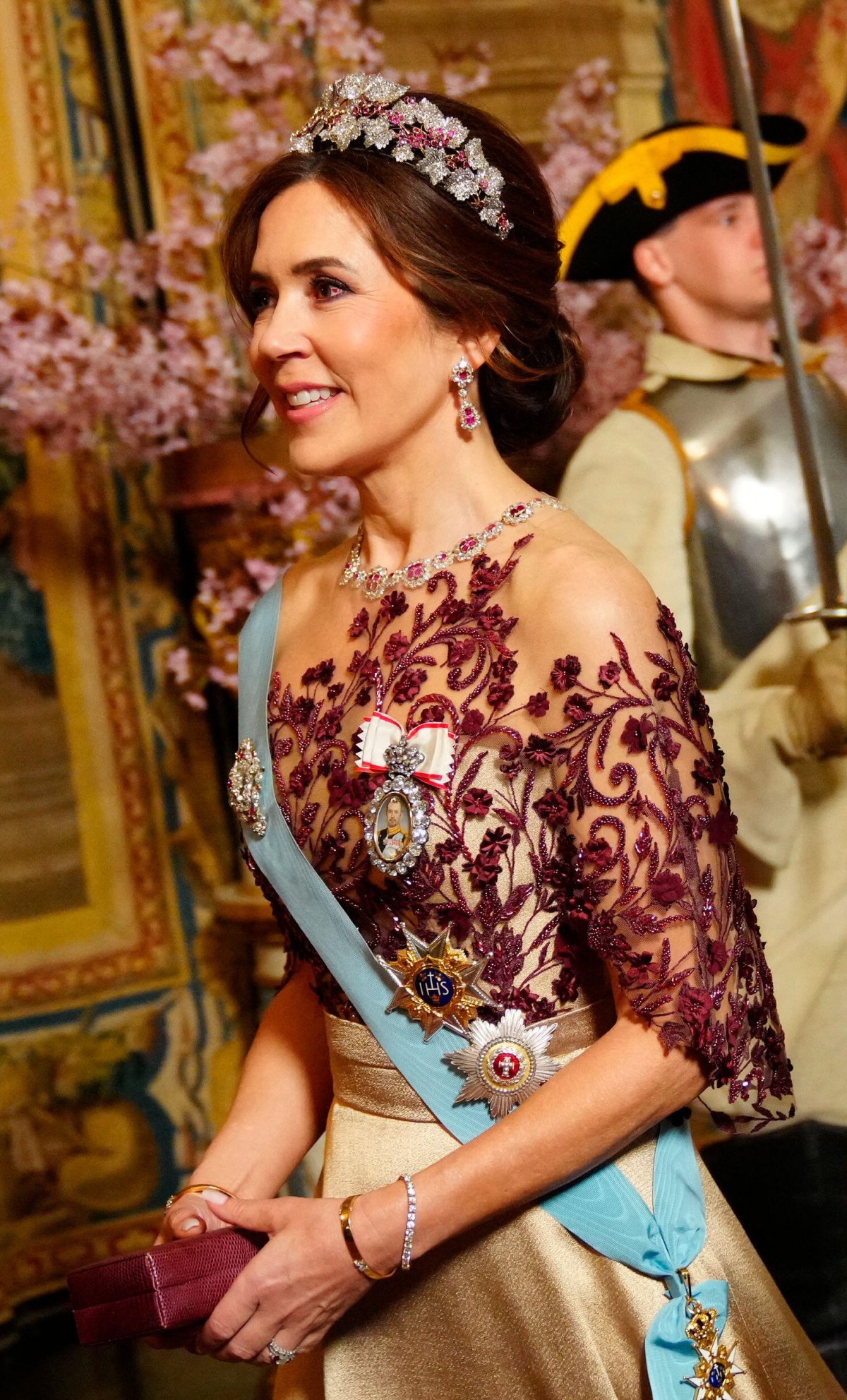 The Queen of Denmark attends a state banquet at the Royal Palace in Stockholm on May 6, 2024 (Ida Marie Odgaard/Ritzau/Alamy)