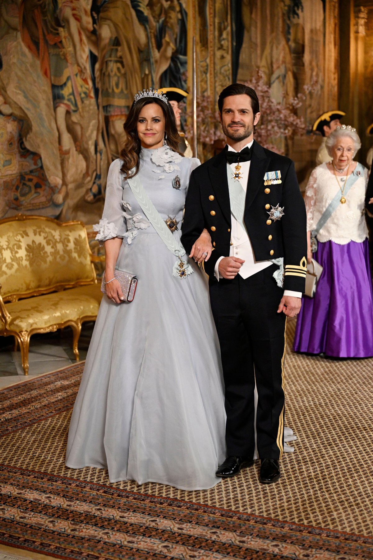 Prince Carl Philip and Princess Sofia of Sweden attend a state banquet at the Royal Palace in Stockholm on May 6, 2024 (Pontus Lundahl/TT News Agency/Alamy)