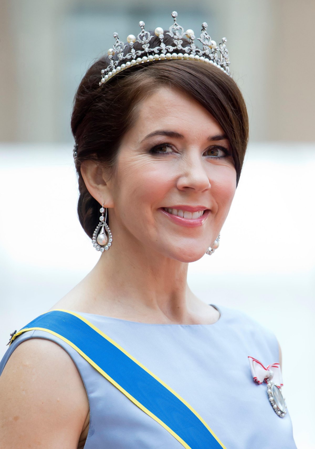 Crown Princess Mary of Denmark attends the wedding of Prince Carl Philip and Princess Sofia of Sweden in Stockholm on June 13, 2015 (Limedog/Alamy)