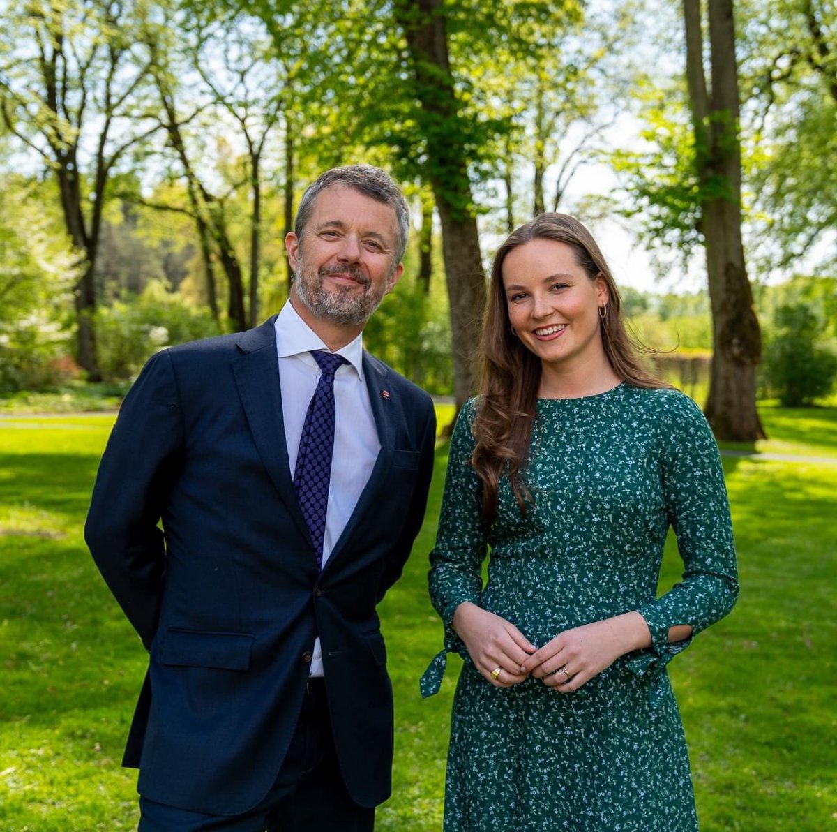 The King of Denmark is pictured with Princess Ingrid Alexandra of Norway on the first day of the Danish state visit to Norway on May 14, 2024 (Kongehuset)