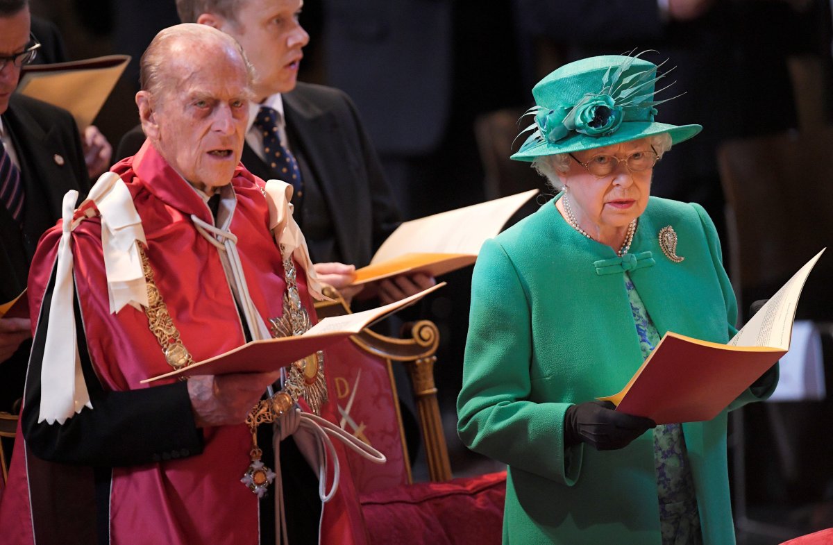 Queen Elizabeth II of the United Kingdom and the Duke of Edinburgh attend a service to mark the centenary of the Order of the British Empire at St Paul's Cathedral in London on May 24, 2017 (Toby Melville/PA Images/Alamy)