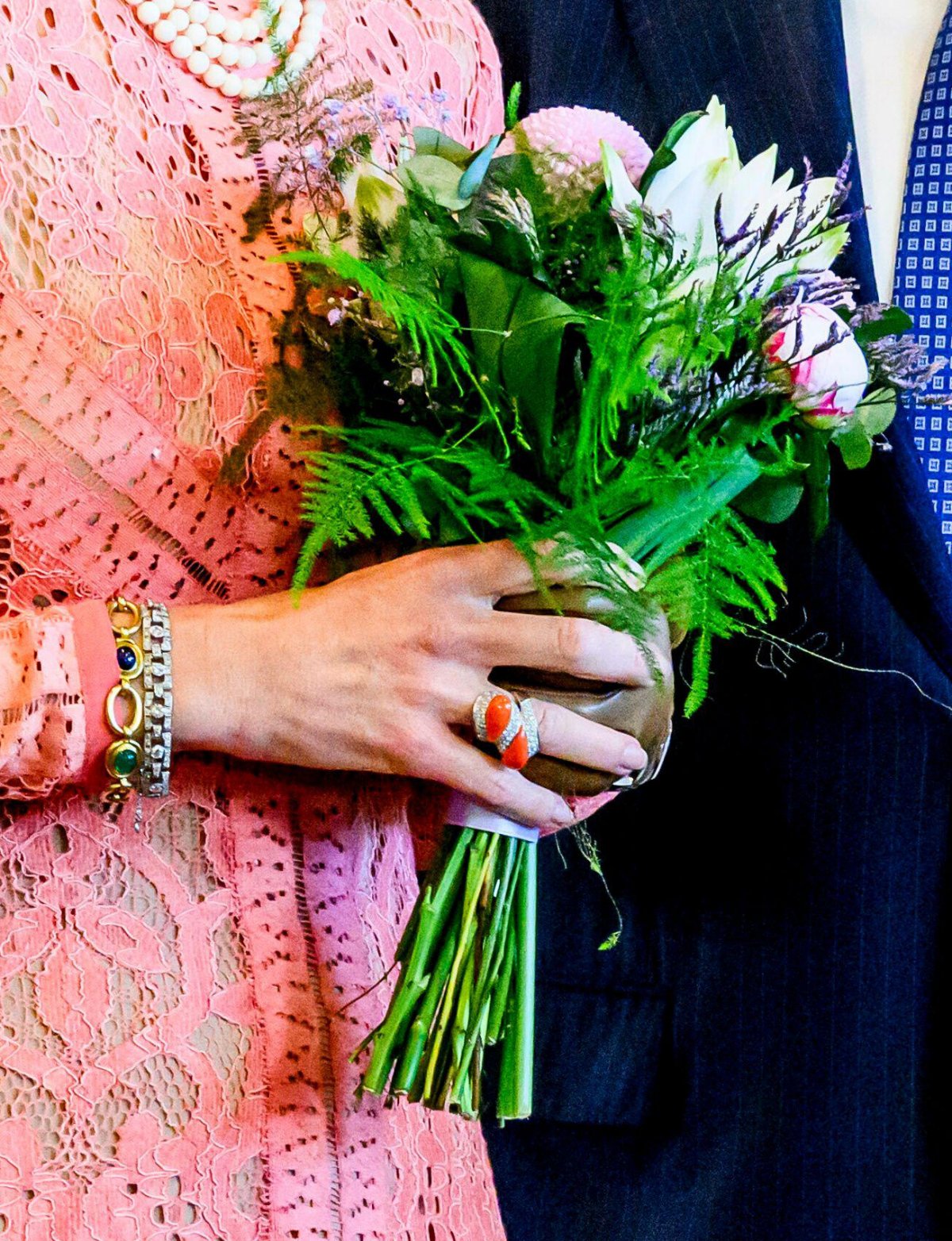 The Queen of the Netherlands is pictured during a regional visit to Het Hogeland on May 14, 2024 (Albert Nieboer/DPA Picture Alliance/Alamy)