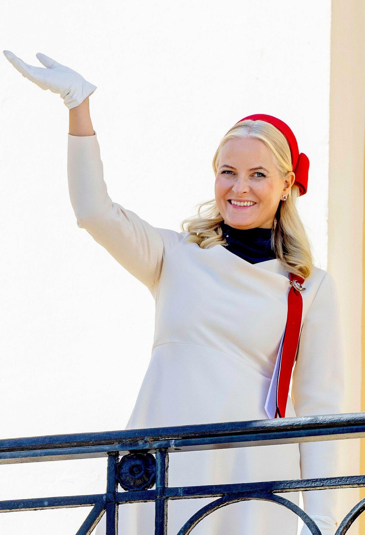Crown Princess Mette-Marit of Norway celebrates National Day at the Royal Palace in Oslo on May 17, 2024 (Albert Nieboer/DPA Picture Alliance/Alamy)