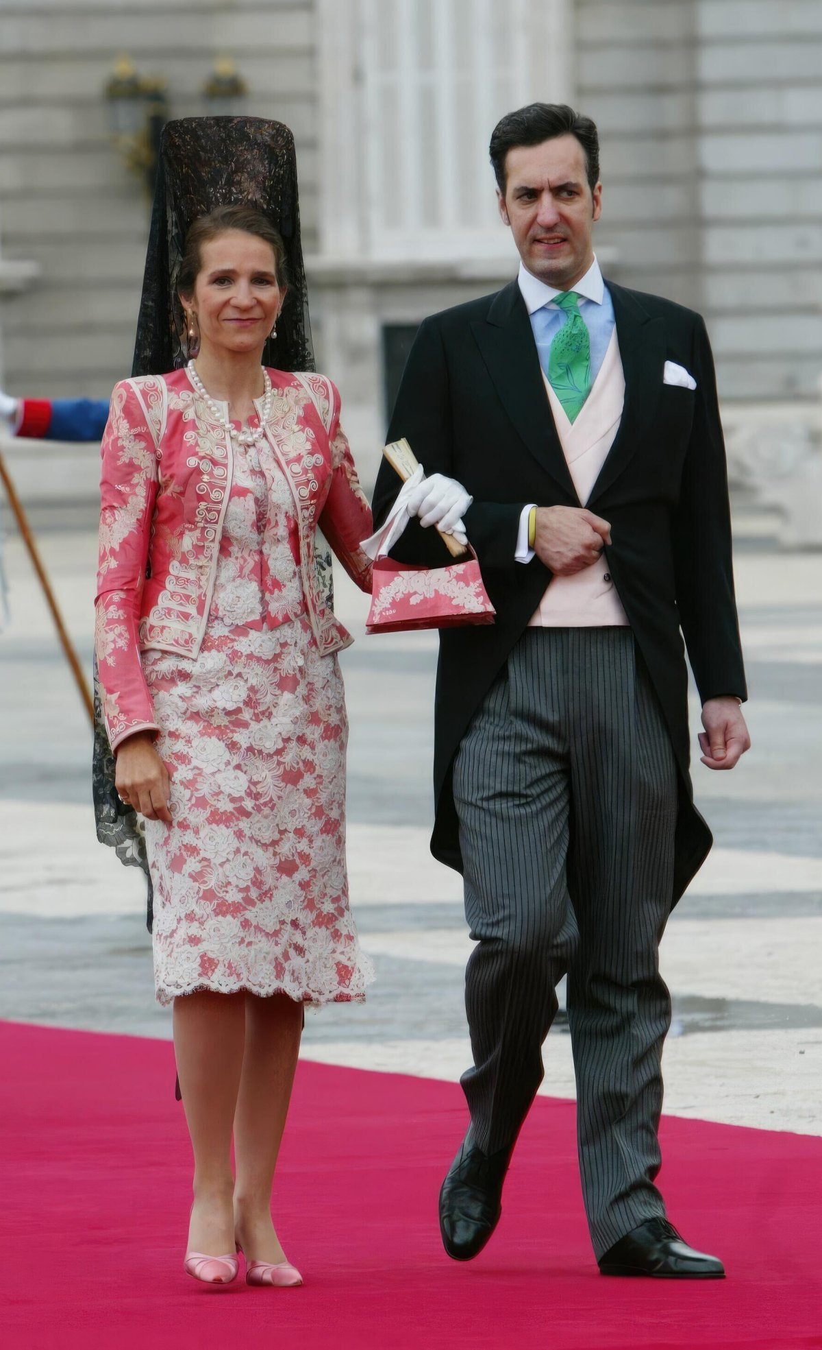 Infanta Elena of Spain and Jaime de Marichalar attend the wedding of the Prince of Asturias and Letizia Ortiz Rocasolano at the Cathedral of Santa Maria la Real de la Almudena in Madrid in May 22, 2004 (Ernesto Agudo/Album/Alamy)