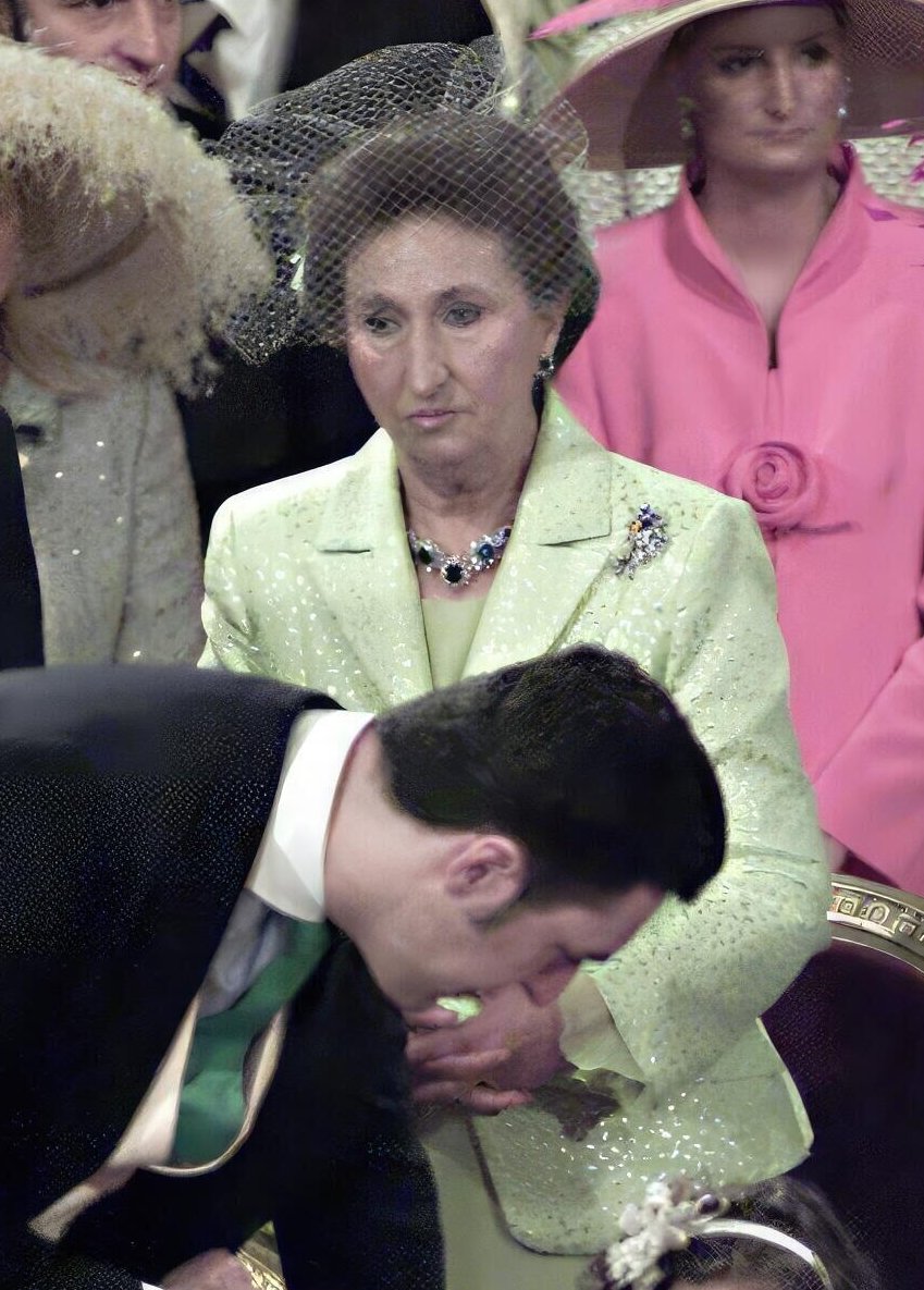Infanta Margarita of Spain attends the wedding of the Prince of Asturias and Letizia Ortiz Rocasolano at the Cathedral of Santa Maria la Real de la Almudena in Madrid in May 22, 2004 (Javier Prieto/Album/Alamy)